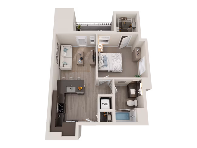 1BD, 1BTH A1 4-305 floor plan